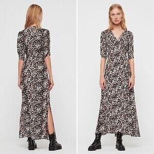 ALLSAINTS Kota Leofall Leopard Print Maxi Dress